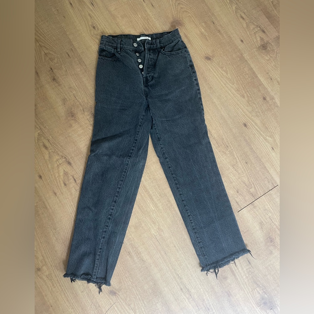 pacsun size 25 high rise straight jeans black wash